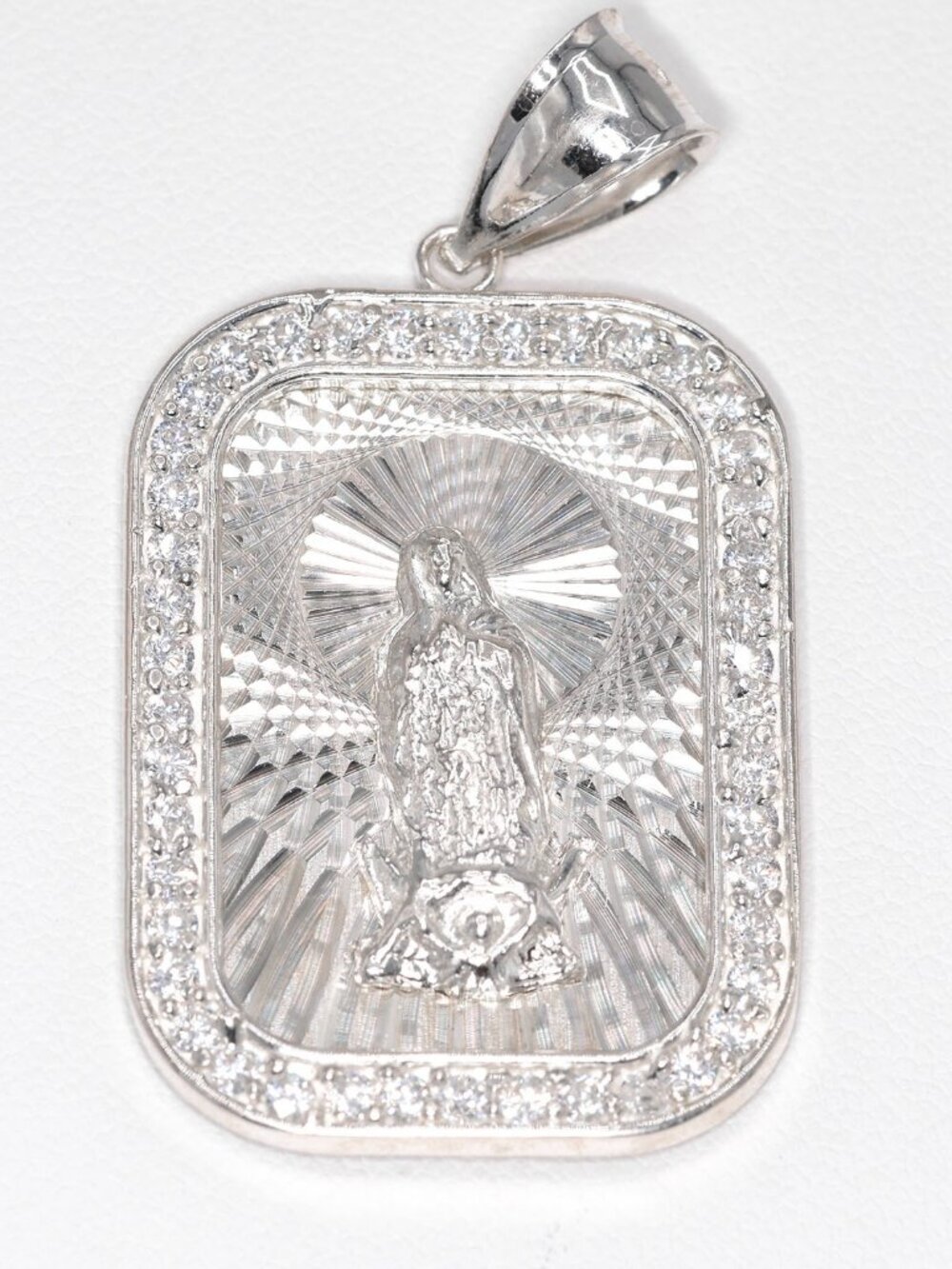 925 Sterling Silver Our Lady of Guadalupe Virgin Mary Pendant Charm